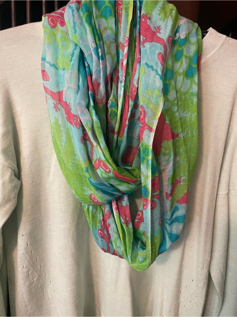 Lilly Pulitzer Lightweight Multi-Color Infinity Scarf - Pink, Aqua & Lime